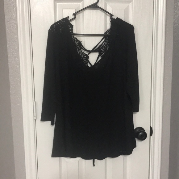 Jessica Simpson Tops - EUC Black Jessica Simpson 1x crochet sheer top